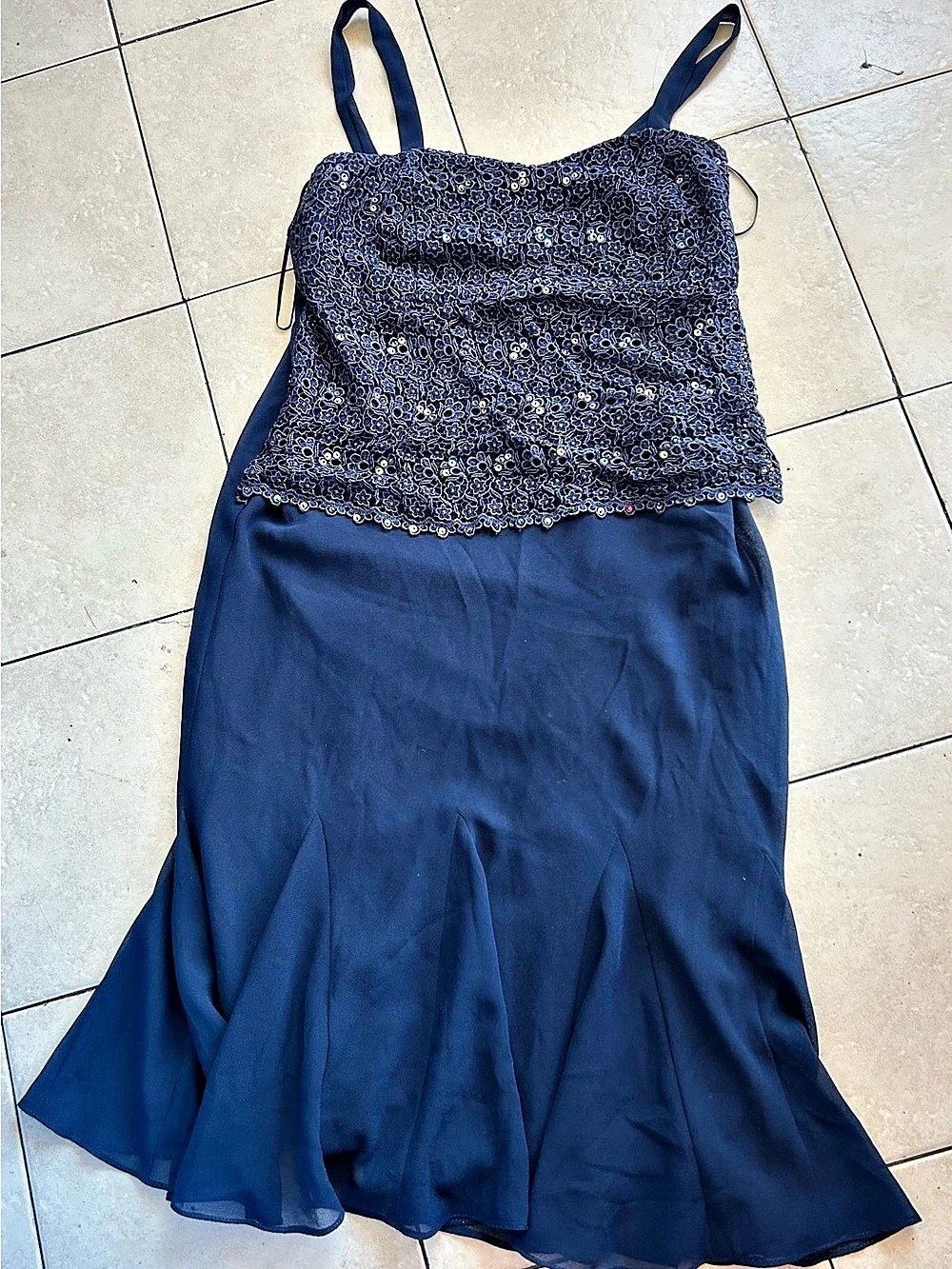 D'furash Cocktail Floral Lace Maxi Dress Size 40
